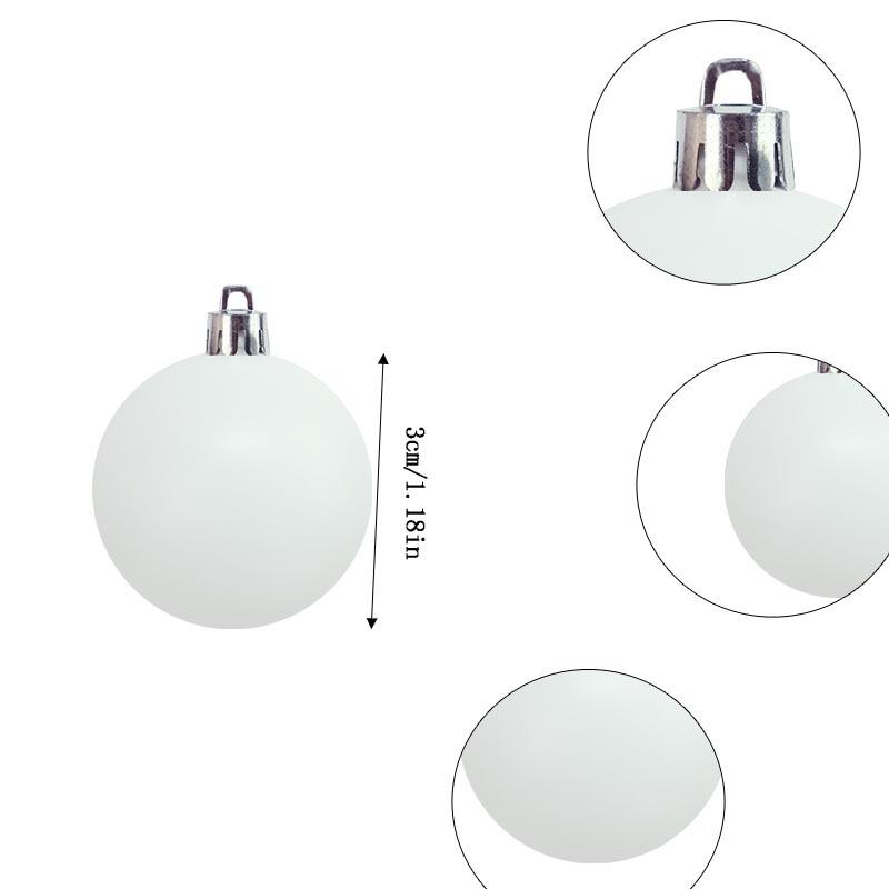 25Pcs Blank Christmas Ball Ornaments Shatterproof with 4 Pens,3cm Paintable Xmas Tree Hanging