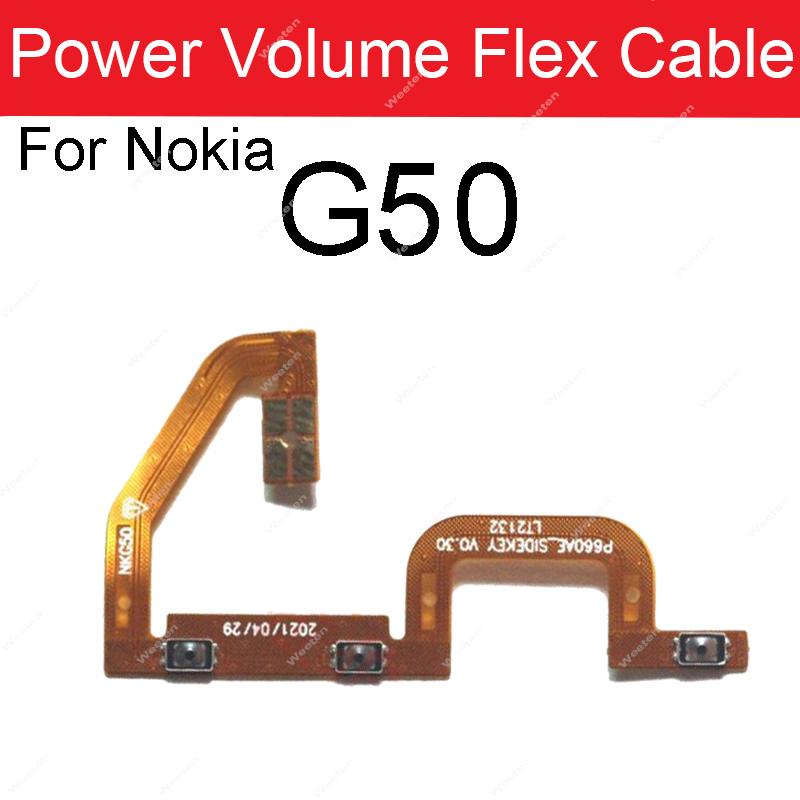 For Nokia G50 Volume Power Button Flex Cable On Off Power Volume Key Switch Button Flex Ribbon Replacement Power Volume
