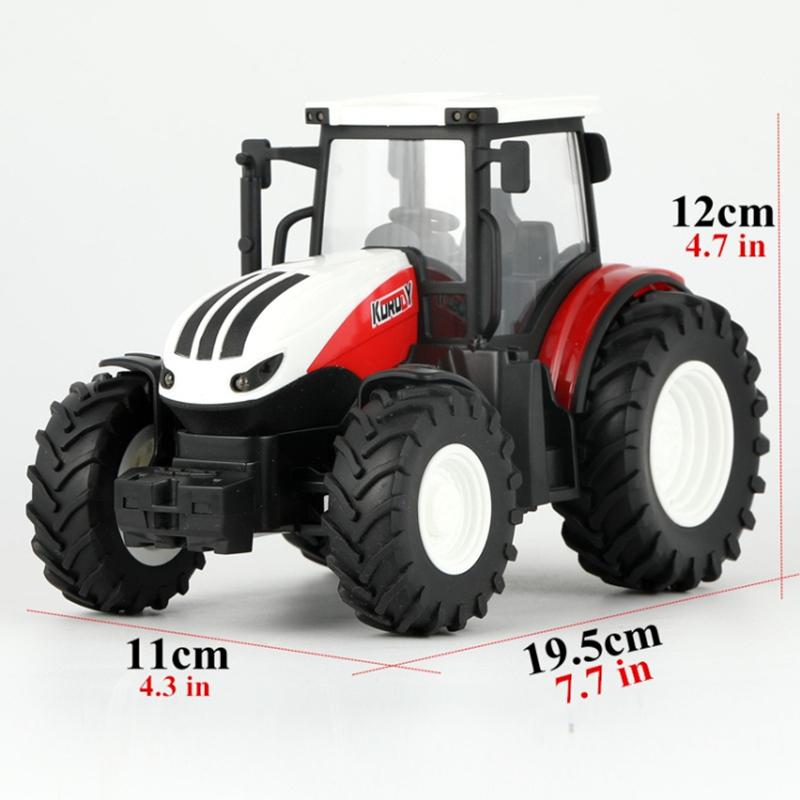 RC Farm Tractors Car 1/24 Radio Controlled Cars and Trucks 2.4G with Light Simulated Engineering Truck Model Toys for Kids Xmas