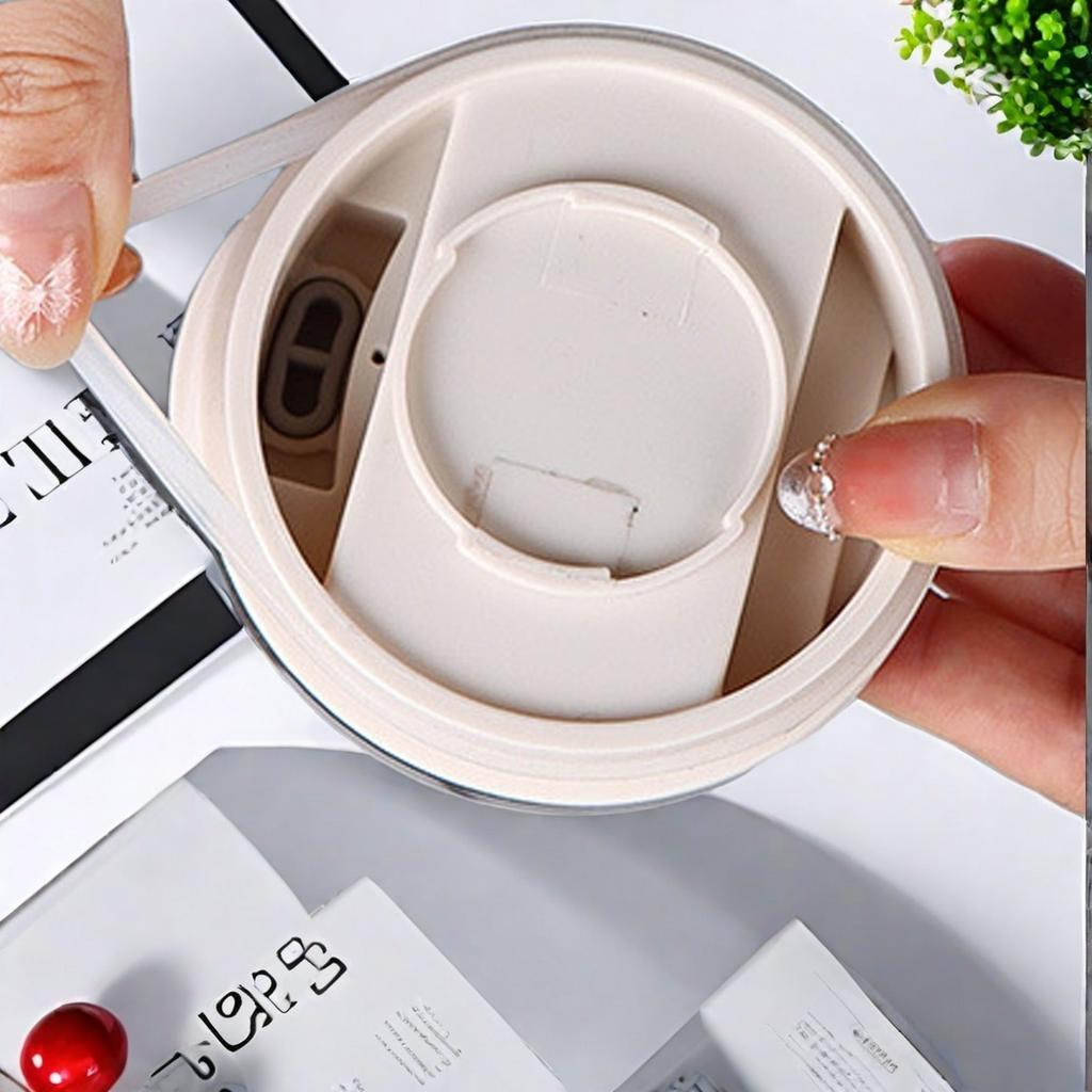 WORTHBUY Portable 304 Stainless Steel Double-Wall Water Cup With Strainer&Spoon Sealed Insulated Anti Scalding Drinking Mug