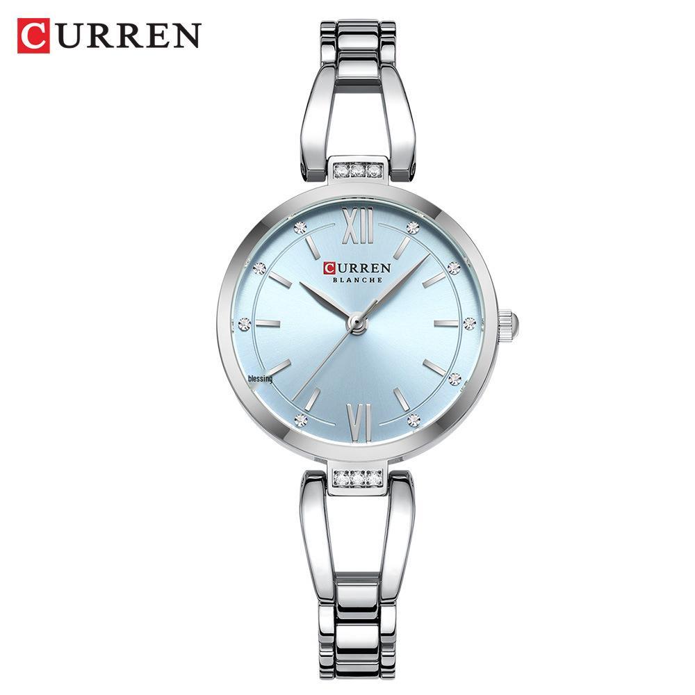 CURREN 9092 Women's Waterproof Quartz Watch with Steel Band and Simple Small Dial