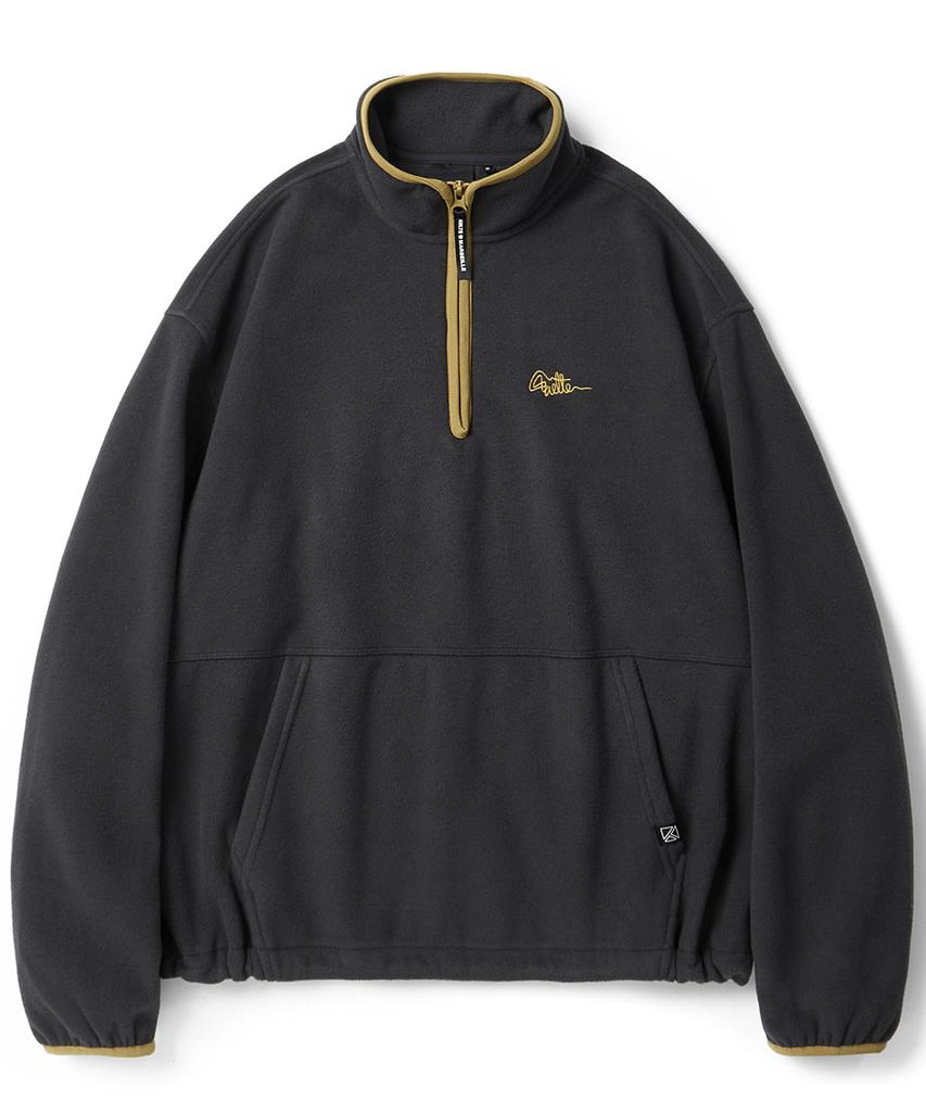 KULTE S-Script Logo Fleece Half Zip Crewneck_Grey