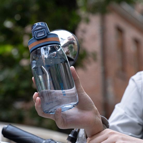 350ml/550ml DILLER Polycarbonate Space Cup Good Sealing Flip Lid Leakproof Sport Water Cup With Scale for Outdoor