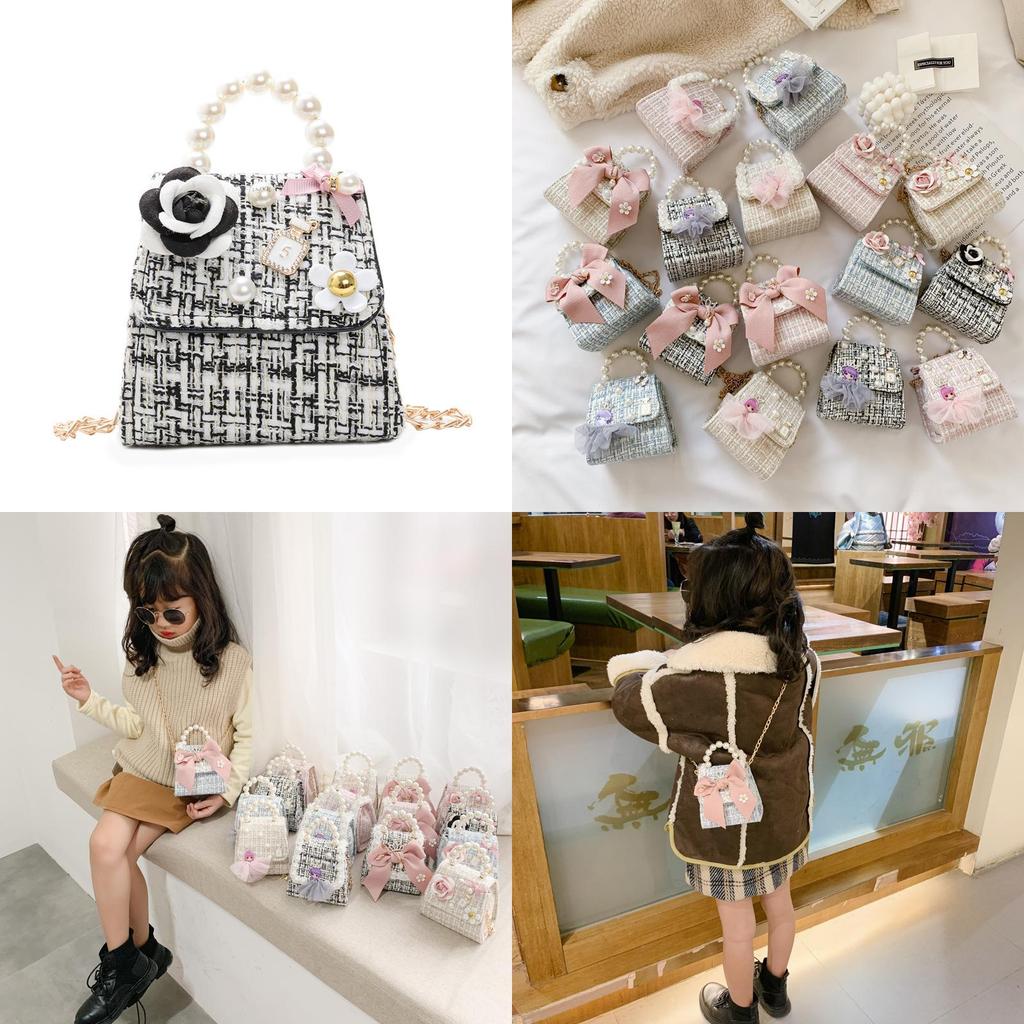 Stylish Mini Girls Crossbody Bag Adorable Pearl Princess Accessory Fashion Design For Kids
