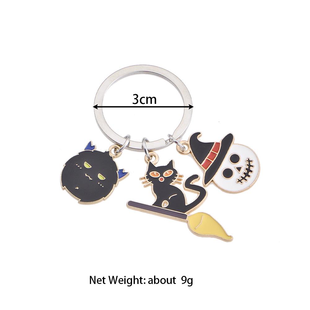 Cross-border Halloween Ghost Keychain: Alloy Drop Oil Decoration Charm Pendant