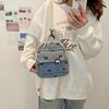 New Mini Backpack Corduroy Bowknot Printed Storage Bag Korean Version Sweet Rucksack Girls