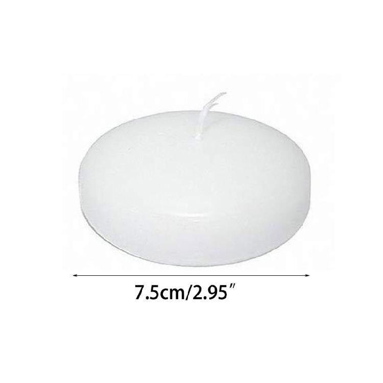 2Pcs Floating Candle for Centerpieces White Unscented Wax Discs Tealights Decor