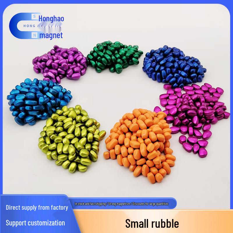 Polished Colored Ferrite Stones with Magnets - Stress Relief & Educational Toy Set