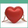 Solid Simple Color Heart Shaped Women Casual Shoulder Chain Bag For Daily Use