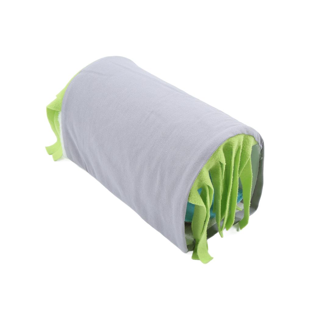 Small Animal Tassel Tunnel Nest Safe Detachable Hideout Tube House for Hamster Guinea Pig Rabbit(Gray Green )