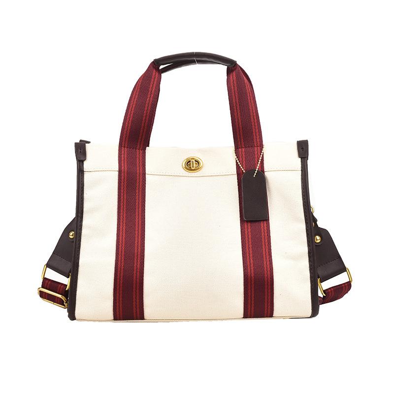 

Простая сумка-тоут большой вместимости весна и лето новая высококачественная текстура контрастный цвет портативная сумка на плечо