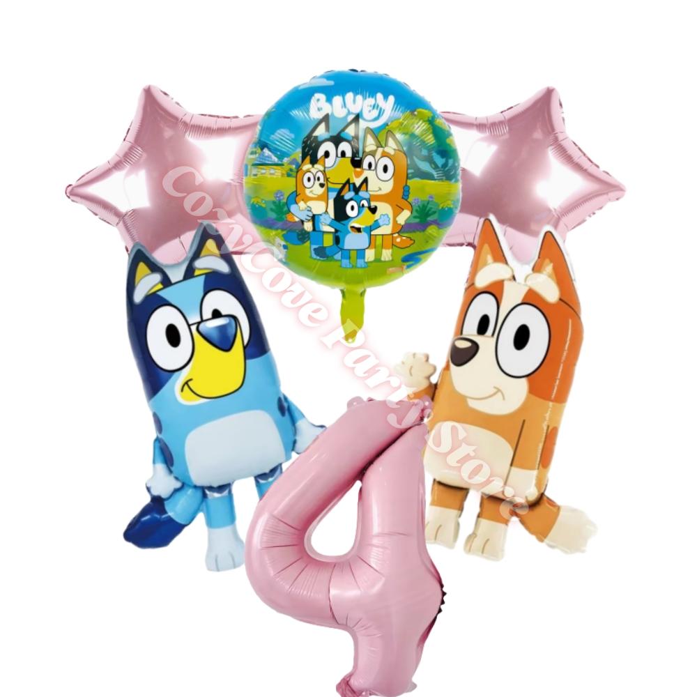 Pink Bluey Birthday Party Decoration Set Bingo Puppy Cup Plate Napkins Balloons For Kids Favors Gifts Photo Booth Baby Shower