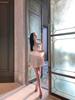 Elegant French Lace Long Sleeve Dress for Women - Autumn/Winter Short Chic Skirt