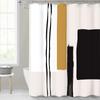Abstract minimalist modern bathroom shower curtain neutral beautiful striped waterproof decorative shower curtain