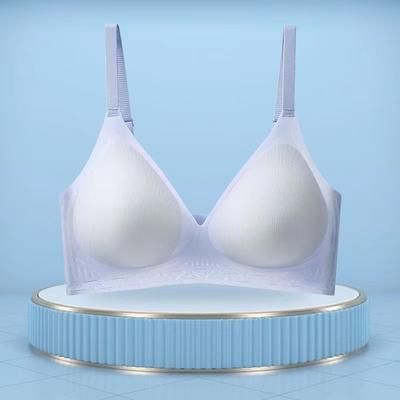 Nicht-Stahl-Ring-Rücken-Unterwäsche Damen-BH Latex gepolstert Anti-Glanz Weiß V-förmiger Sling-BH Spaghettiträger Sommer
