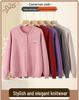 Spring and Autumn Loose Knit Cardigan for Middle-aged Women - Round Neck, Single-breasted Sweater