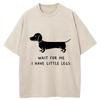 Vintage Washed Acid T-Shirt Summer Holiday Oversized Dachshund Printed Dropped Shoulder Short Sleeve Tees Man Clothings