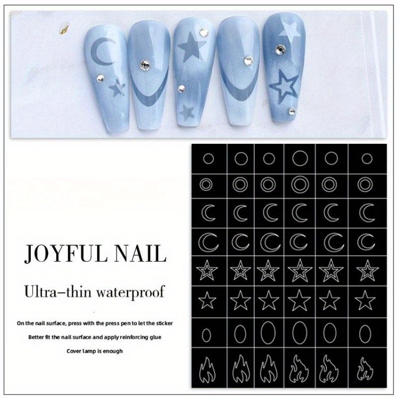 1Pc Airbrush Hollow Nail Art Stickers Love Butterfly Cross Starburst Airbrush Template Nail Stickers