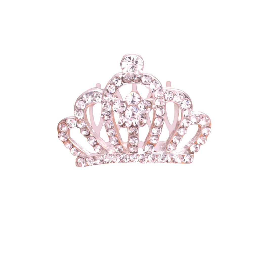 Korean Version Medium Rhinestone Children's Crown Girls Holiday Dance Performance Princess Birthday Crown Comb