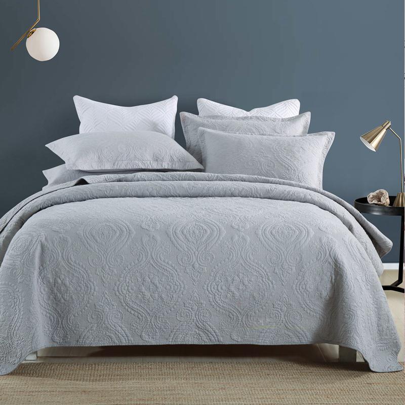 Rungrape Solid Quilted Cotton Bedspread On The Bed Double Queen King Size Bed Cover Quilts Bed Linen Summer Bed Spread Clothes