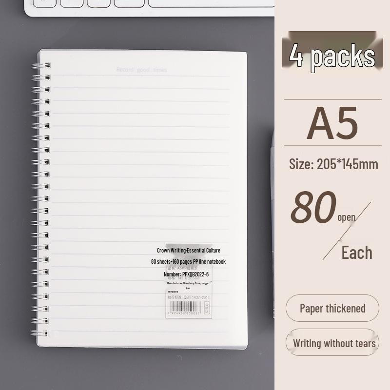Student Notebook Set: A5 & B5 Thick Ruled Notebooks with Pocket Notepad