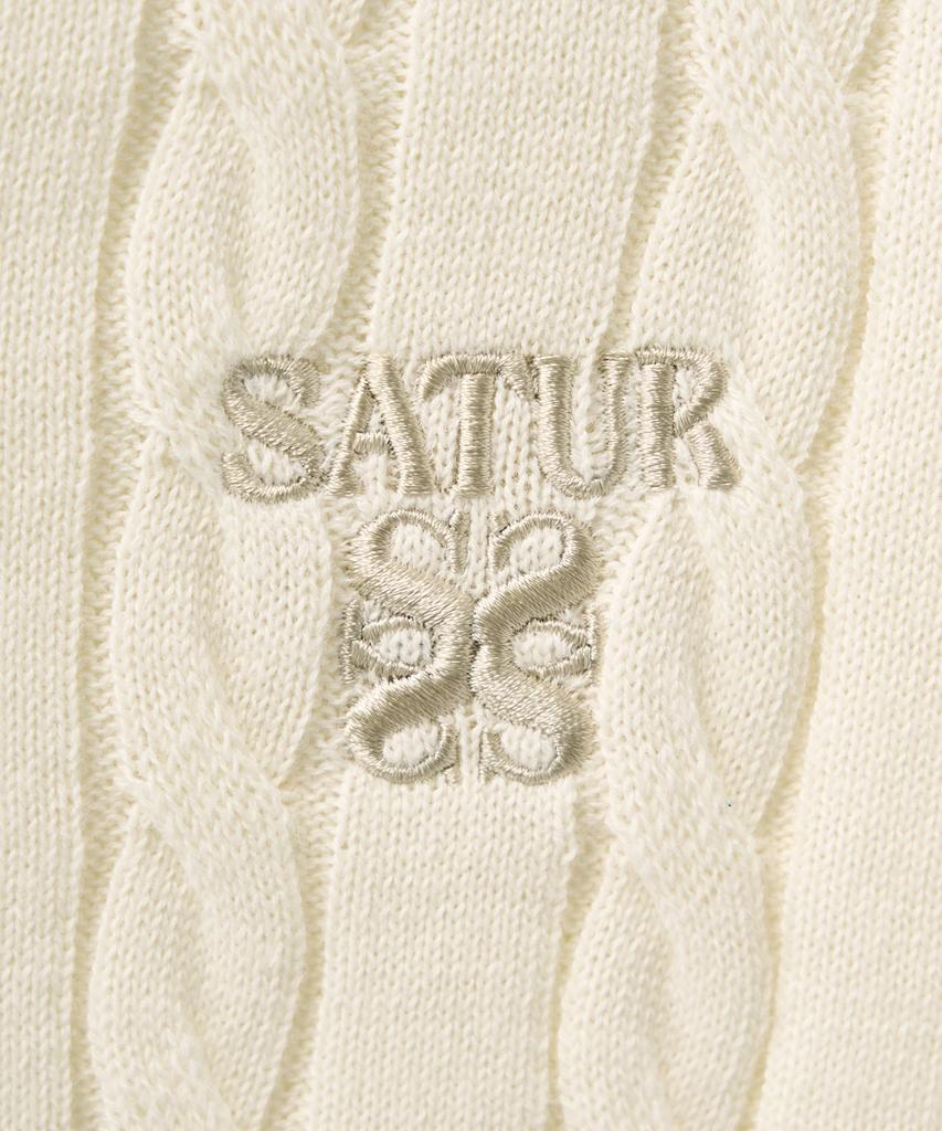 Seteo (W) Cable Collar Half Knit Cream