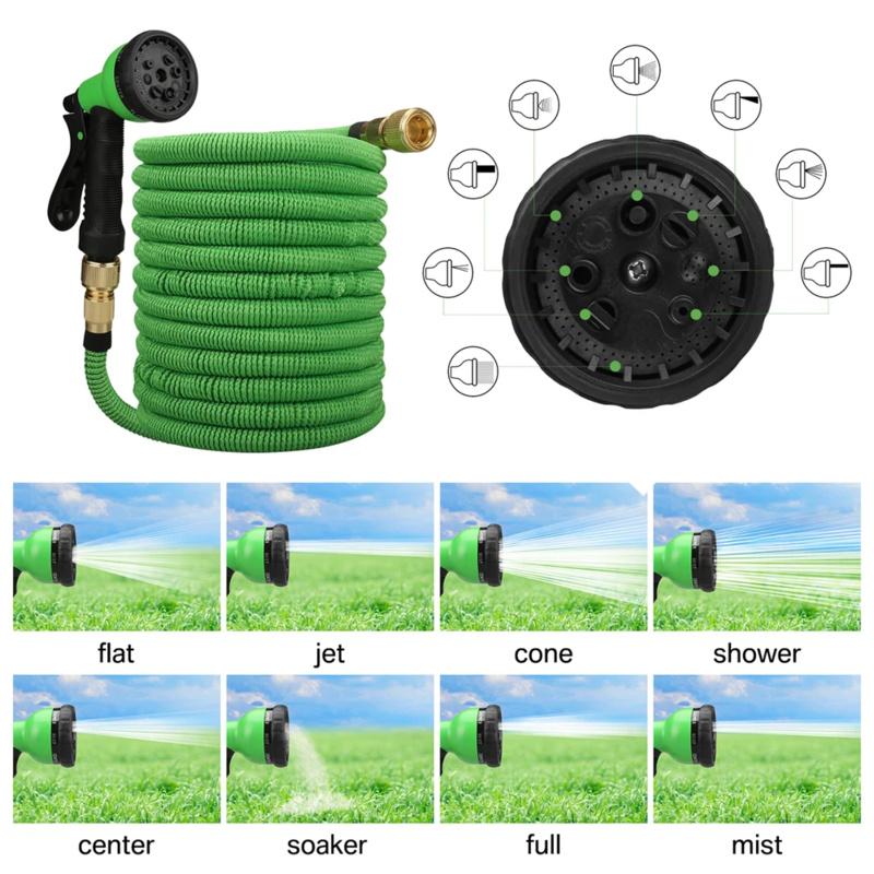 High Pressure Magic Hose Garden Irrigation Car Wash Dual PurposePVCDual Metal Connector Telescopic Water Pipe for Household Wate