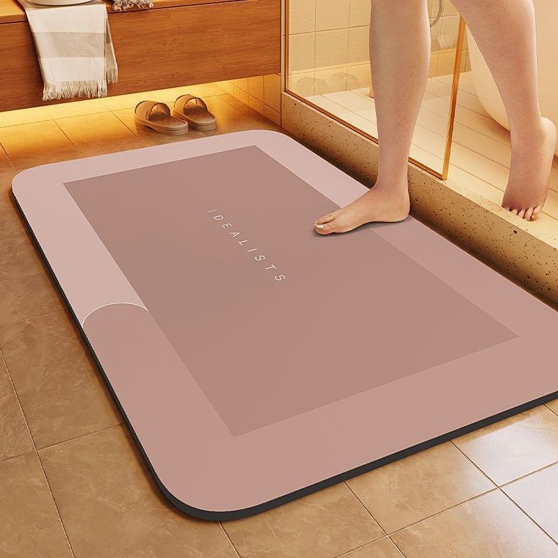 Diatomaceous Earth Bath Mat Super Absorbent Non Slip Fast Drying Soft Floor Mat for Bathroom Shower Laundry Bedroom Kitchen RV