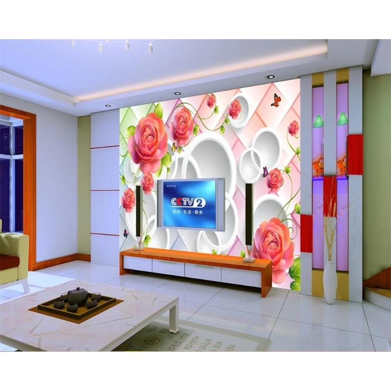 Modern Jewelry Flower Wallpaper Large Rose Flower Mural Living Room Bedroom Background Wall Mural