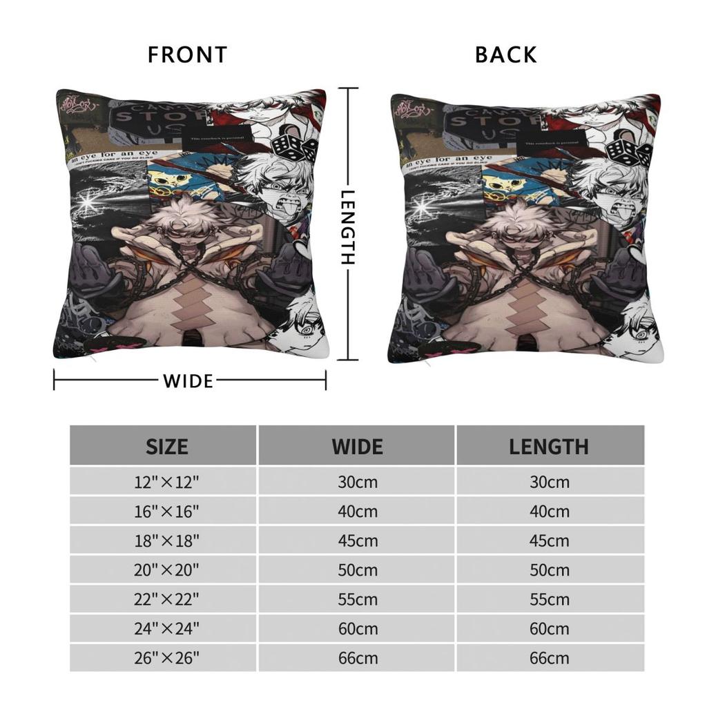 Gachiakuta Pillowcase Merch Printed Cushion Cover Zanka Riyo Enjin Pillow Covers Living Room Decor Zippered Multi-Size