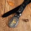 New Men's Western Cowboy Belts Cool Handsome Black PU BELT Material Embossed Design and Stylish Alloy Buckle Men Belt