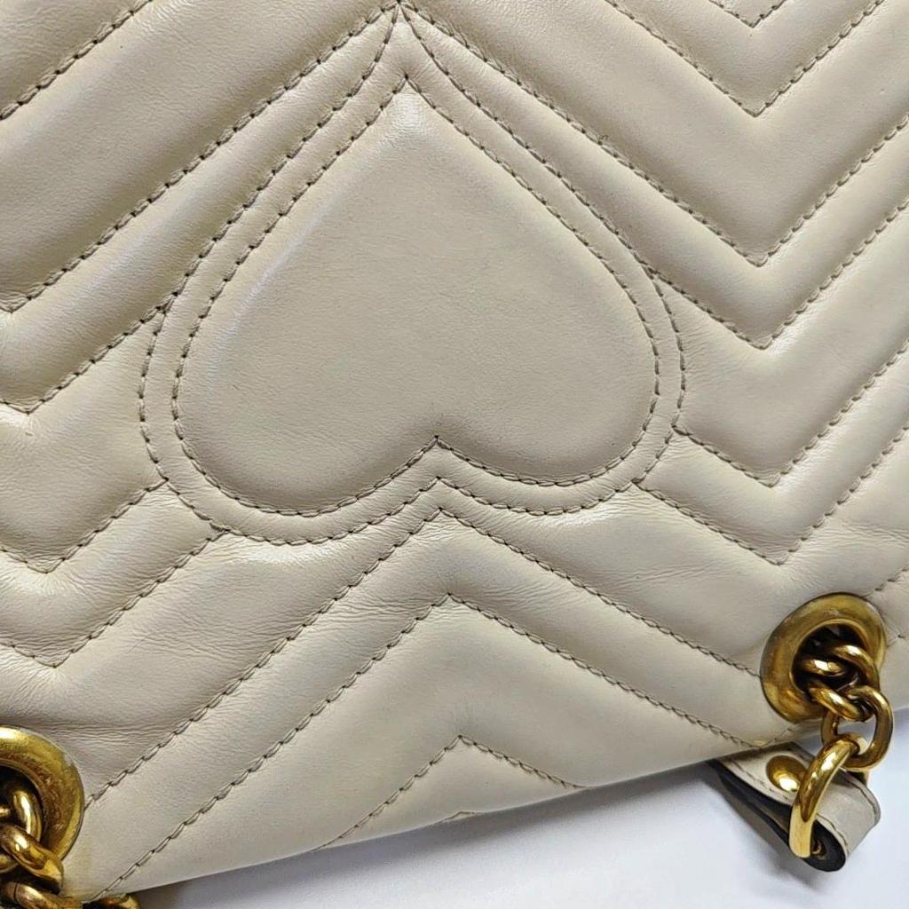 [Pre-Owned] Gucci GG Marmont Matelassé Mini Bag 'White' - Very Good #128IQDE