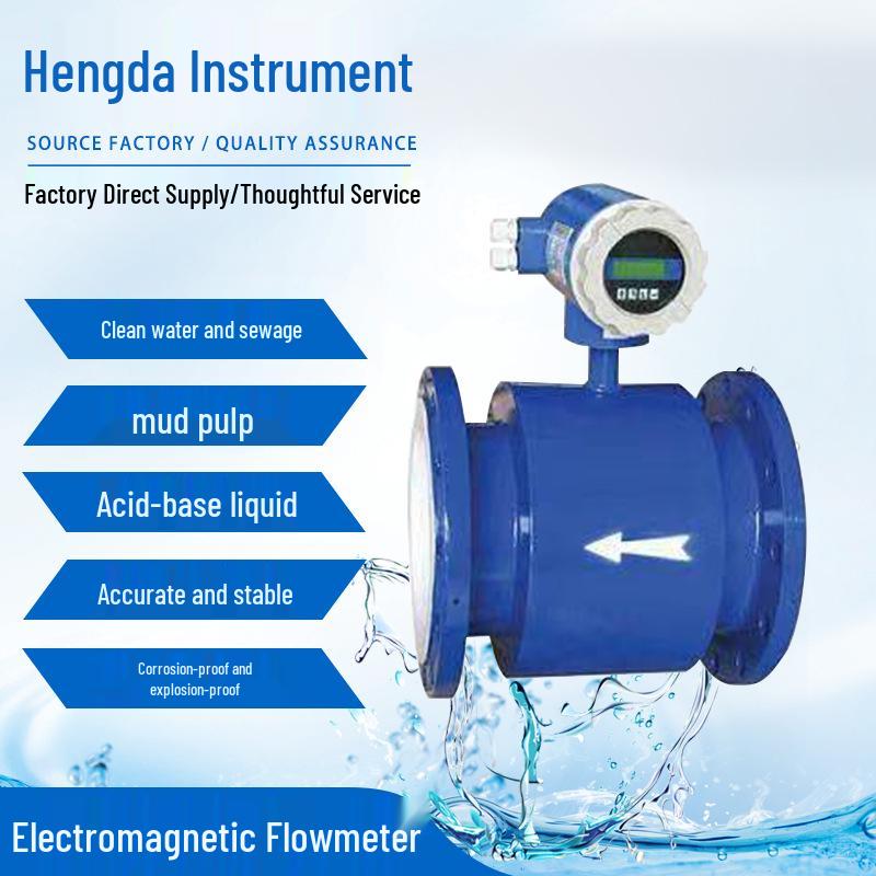 Smart Integrated Electromagnetic Flowmeter for Industrial Slurry and Sewage Pipelines