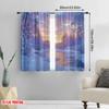 2pcs 2D flat printing Merry Christmas Popular Curtain Snow Forest Christmas Polyester Without Electricity Festive Holiday Use