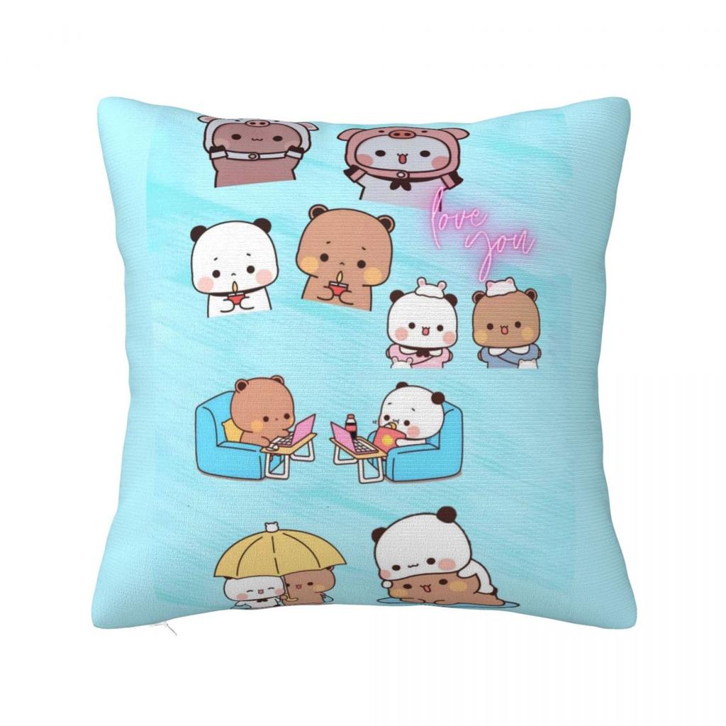 Cute Bubu & Dudu Pillow Case Kawaii Pillow Cover Square Pattern Cushion Cover Pillowcases For Chair Sofa Home Decoration