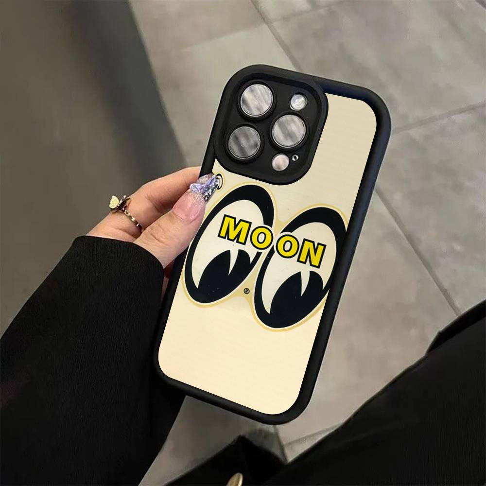 M-Moon-eyes Luxury For iPhone 17 16 15 14 13 12 11 Pro Max Plus Black Full Coverage TPU Shockproof Cover iPhone 13