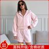 Dámský ležérní sportovní dvoudílný set Dlouhý rukáv Zipové tričko Šortky s uvazováním v pase Streetwear outfit