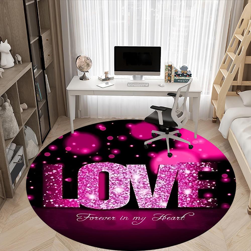 1pc Love Heart Chair Carpet for Office - Durable, Ideal for Chair Mats, Stylish & Functional Decorative Rug yy260130018