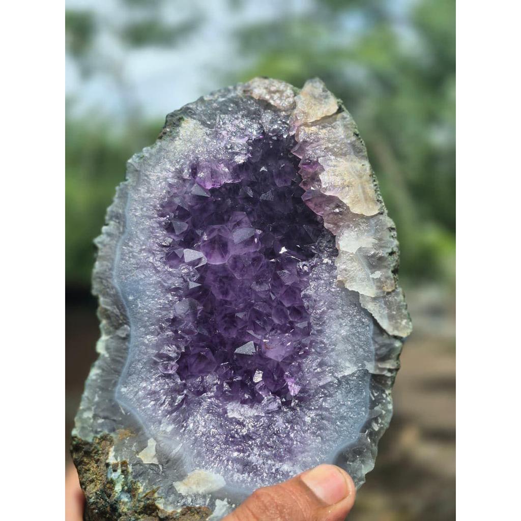 Natural Amethyst Cluster Real Raw Large Geode Healing | Crystal Rock from Uruguay Purple Decor