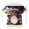 3D Hayao Miyazaki Cartoon Totoro Pattern Printed Casual Short Sleeved Children's Boy T-shirts - Soft Medium Stretch Fabric Summer Relaxed Fit Clothing