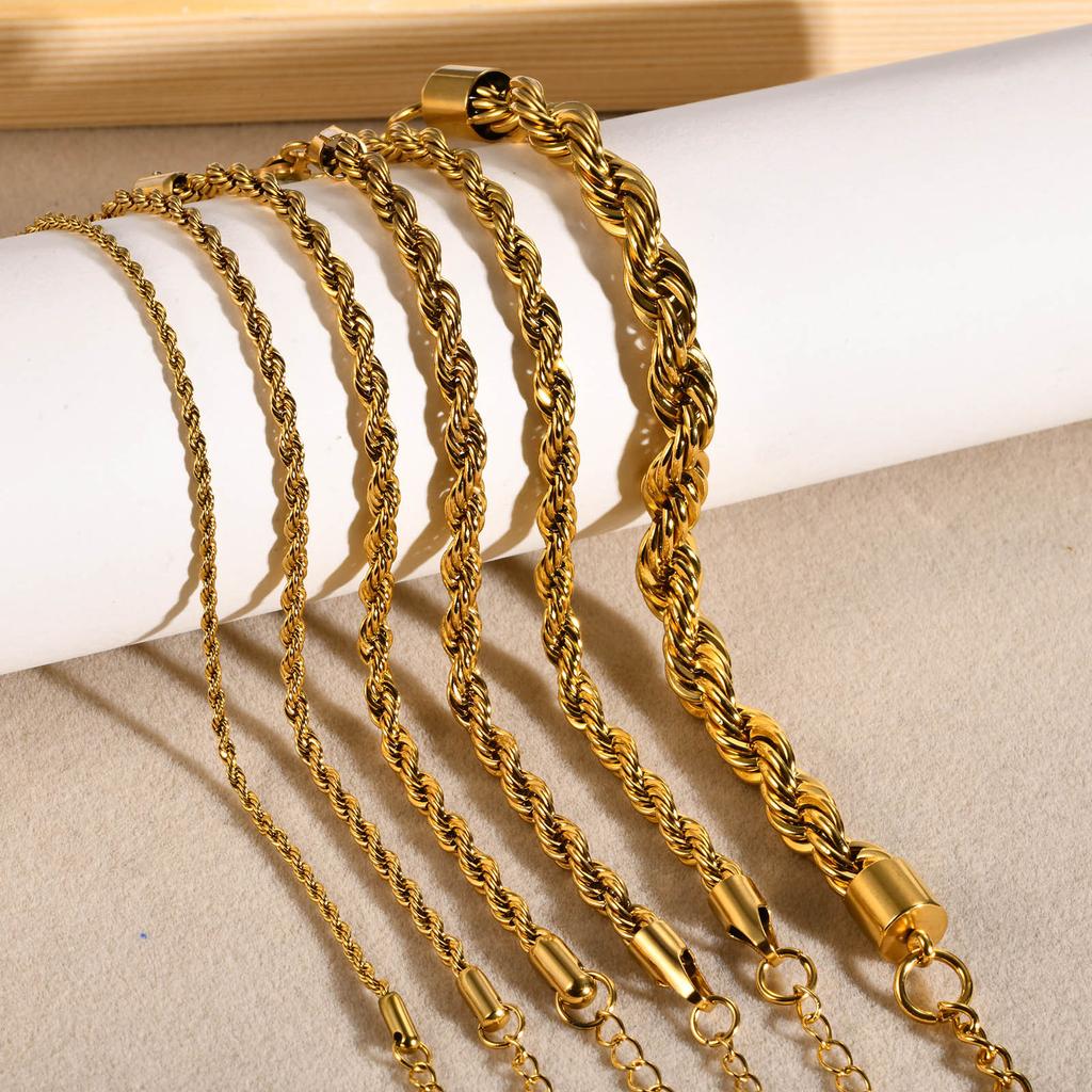 Fashion Accessories, Stainless Steel Twist Bracelet Bracelet 18K Gold Women'S Jewelry
