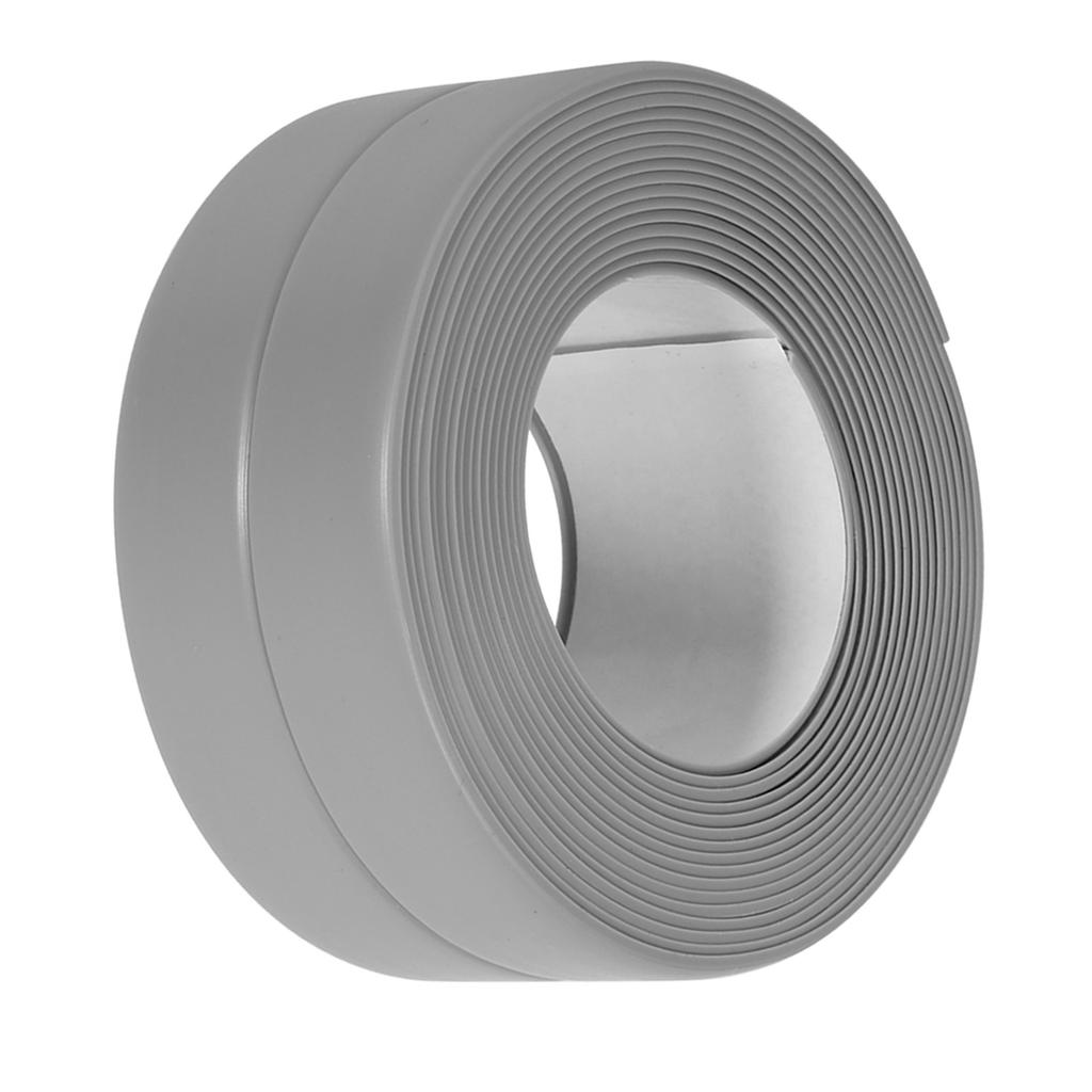 Selvklebende tetningslist for bad og vegg Vaskekumkantlist Kjøkken (#3 Grå 38mm x 3.2m)