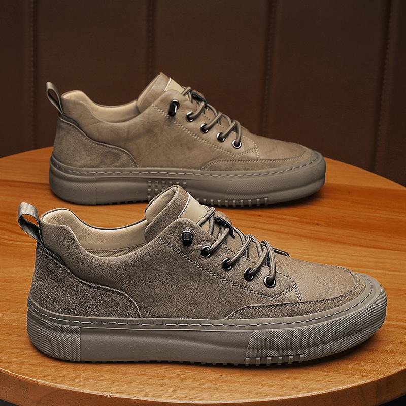 Модная итальянская брендовая мужская повседневная обувь из натуральной кожи на толстой — фото 6