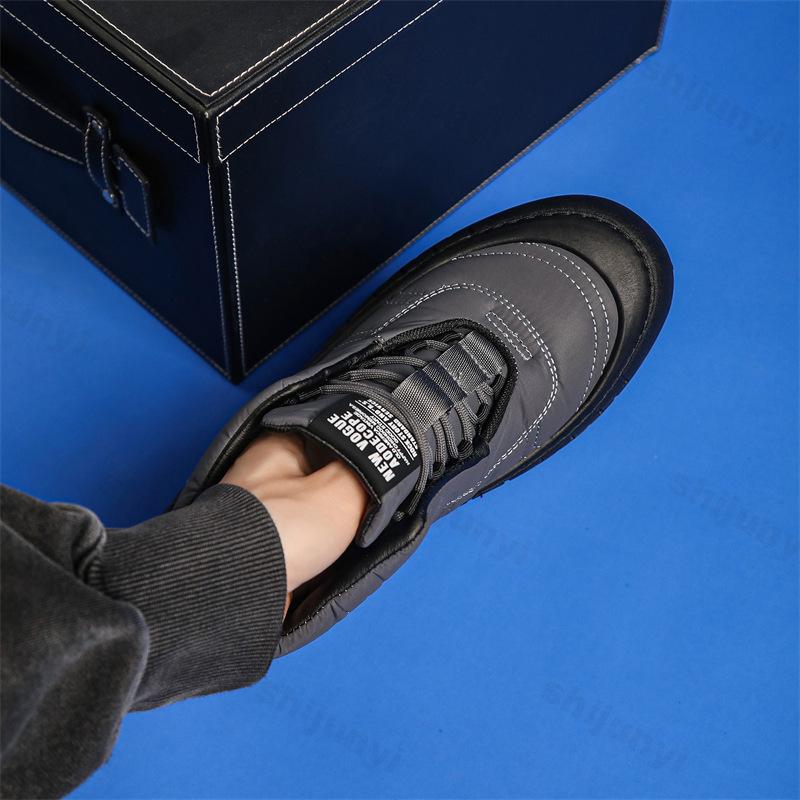 Fashion Winter Casual Plush Sport Shoes Mens Fashion Outdoor Ankle Boots Comfortable Warm Slip on Walking Flats for Men Footwear