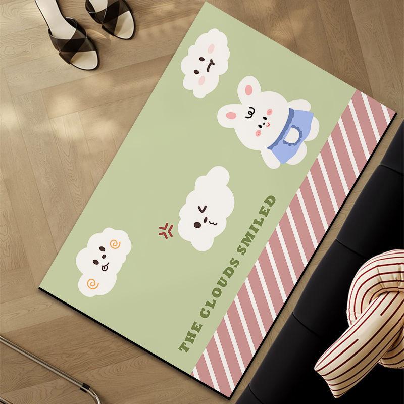 

Мультяшный коврик для пола из диатомовой грязи, коврик для ног с противоскользящим покрытием для двери ванной комнаты, коврик для двери, устойчивый к пятнам, простой абсорбирующий коврик 40 * 60Cm diatom mud