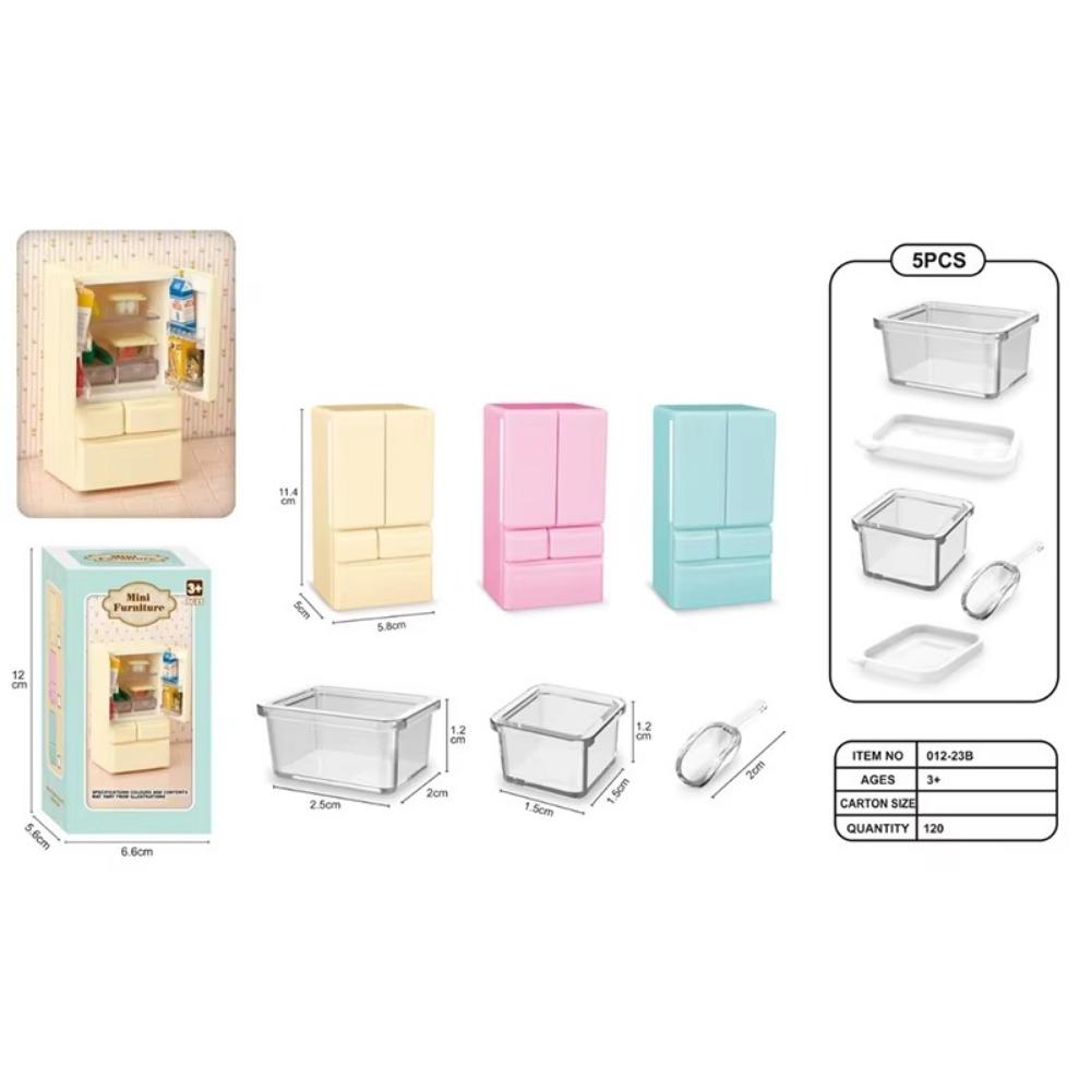Mini Miniature Fridge Plastic Refrigerator Model Simulation Refrigerator  Doll House Accessories