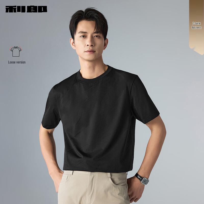 Lilanz Men s Jacquard Texture Loose Fit Short Sleeve T-Shirt 175/92A