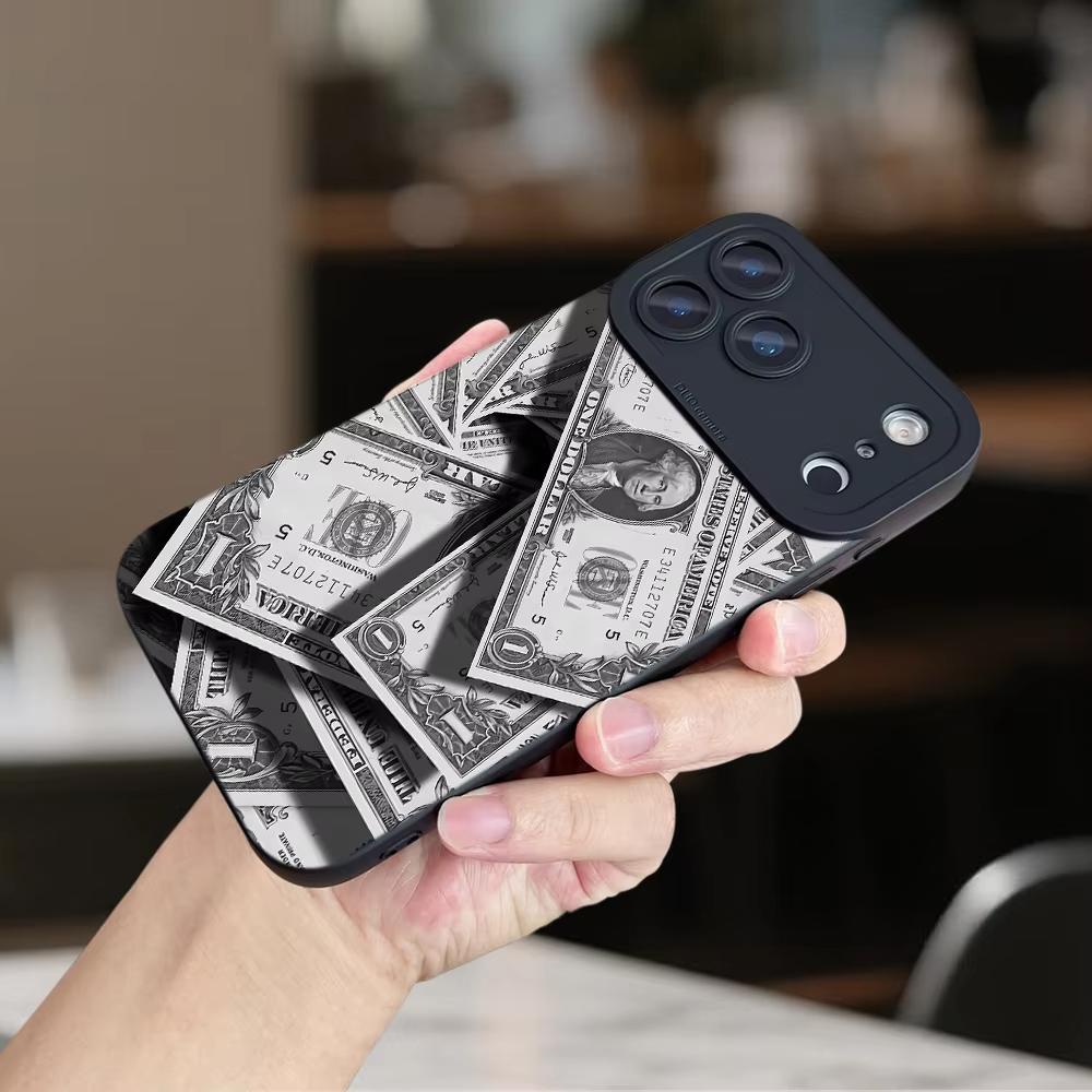 Monochrome 1 Dollar Bill Stack Money Print Phone Case For Samsung Galaxy S26 Ultra S25 S24 S23 S22 Plus S21 FE A16 A55 A35 Cover