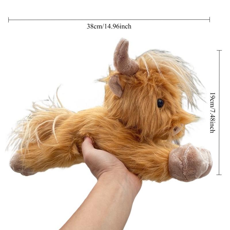 Soft Simulation Highland Cow Plush Toy Super Fun Highland Cattle Animal Plushie Doll Kawaii Christmas Gifts Toy Home Room Decor
