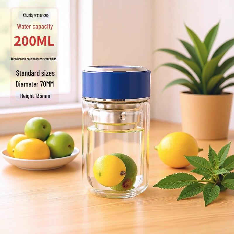 Portable Double Wall Glass Tea Mug